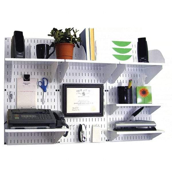 Wall Control - 48" Wide x 32" High Industrial Steel Tool Board System - 3 Panels, Metal, White - Eagle Tool & Supply
