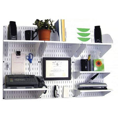 Wall Control - 48" Wide x 32" High Industrial Steel Tool Board System - 3 Panels, Metal, White - Eagle Tool & Supply