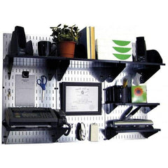 Wall Control - 48" Wide x 32" High Industrial Steel Tool Board System - 3 Panels, Galvanized Steel, Galvanized/Black - Eagle Tool & Supply