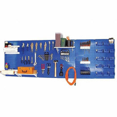 Wall Control - 96" Wide x 32" High Peg Board Kit - 6 Panels, Metal, Blue/White - Eagle Tool & Supply