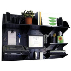 Wall Control - 48" Wide x 32" High Industrial Steel Tool Board System - 3 Panels, Metal, Black - Eagle Tool & Supply