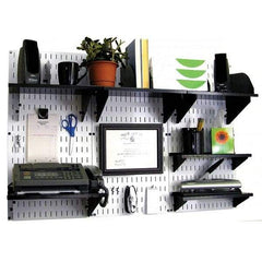 Wall Control - 48" Wide x 32" High Industrial Steel Tool Board System - 3 Panels, Metal, White/Black - Eagle Tool & Supply