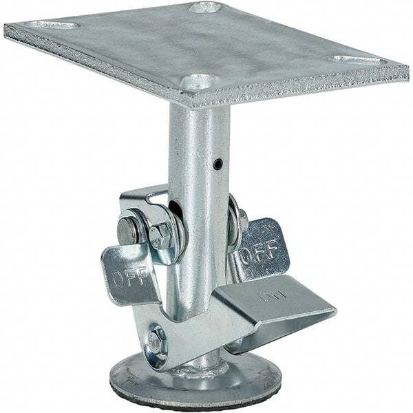 Vestil - 8" Mounting Height, Floor Truck Lock for 6" Diam Caster Wheels - 7" Retracted Clearance - Eagle Tool & Supply