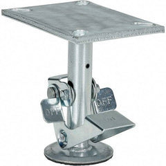 Vestil - 8" Mounting Height, Floor Truck Lock for 6" Diam Caster Wheels - 7" Retracted Clearance - Eagle Tool & Supply
