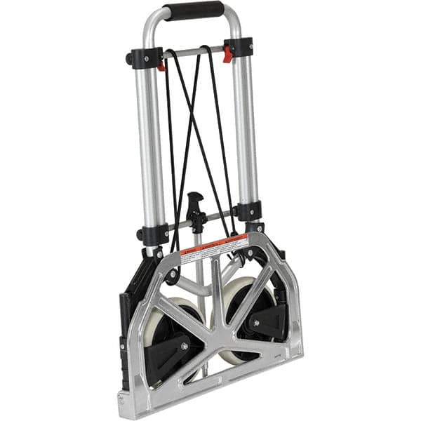 Vestil - 275 Lb Capacity 31" OAH Hand Truck - Fold Away Handle, Aluminum, Rubber Wheels - Eagle Tool & Supply