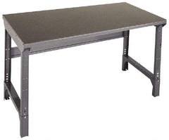 Edsal - 60 Wide x 30" Deep x 29" High, Steel Workbench - Straight Square Edge, Adjustable Height Legs - Eagle Tool & Supply