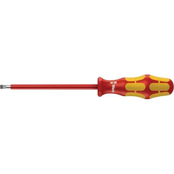 Wera - Insulated Slotted Screwdriver - 200mm Blade Length, Ergonomic Handle - Eagle Tool & Supply