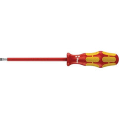 Wera - Insulated Slotted Screwdriver - 200mm Blade Length, Ergonomic Handle - Eagle Tool & Supply