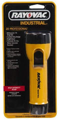 Rayovac - Incandescent Bulb, Industrial/Tactical Flashlight - Yellow Body, 2 D Batteries Not Included - Eagle Tool & Supply