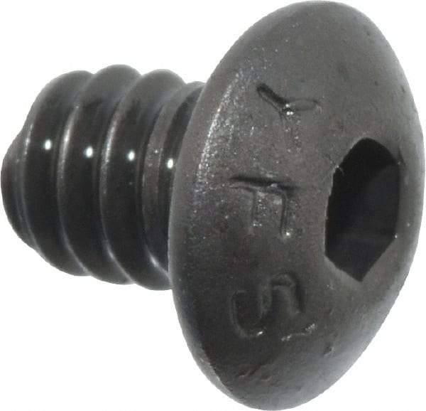 Value Collection - #6-32 UNC Hex Socket Drive, Button Screw - Alloy Steel, Black Oxide Finish, Fully Threaded, 3/16" Length Under Head - Eagle Tool & Supply