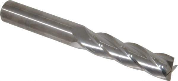 M.A. Ford - 1/2", 2" LOC, 1/2" Shank Diam, 4" OAL, 4 Flute, Solid Carbide Square End Mill - Single End, Uncoated, Spiral Flute, 30° Helix, Centercutting, Right Hand Cut, Right Hand Flute, Series 122 - Eagle Tool & Supply