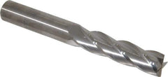 M.A. Ford - 1/2", 2" LOC, 1/2" Shank Diam, 4" OAL, 4 Flute, Solid Carbide Square End Mill - Single End, Uncoated, Spiral Flute, 30° Helix, Centercutting, Right Hand Cut, Right Hand Flute, Series 122 - Eagle Tool & Supply