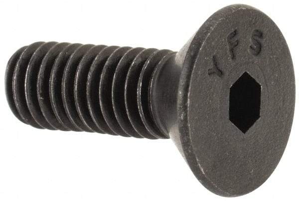 Value Collection - #8-36 UNF Hex Socket Drive, Flat Screw - Alloy Steel, Black Oxide Finish, Fully Threaded, 1/2" OAL - Eagle Tool & Supply