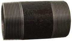 Made in USA - Schedule 80, 1/2" Diam x 11" Long Black Pipe Nipple - Threaded - Eagle Tool & Supply