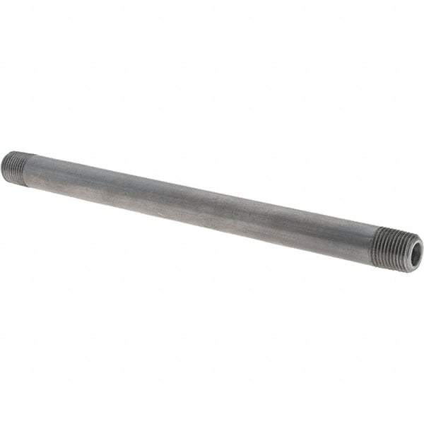 Made in USA - Schedule 80, 1/8" Diam x 5-1/2" Long Black Pipe Nipple - Threaded - Eagle Tool & Supply