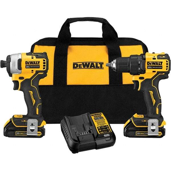 DeWALT - 20 Volt Cordless Tool Combination Kit - Includes Atomic Compact Drill/Driver & Atomic Compact 1/4" Impact Driver, Lithium-Ion Battery Included - Eagle Tool & Supply