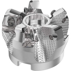 Seco - 2" Cut Diam, 3/4" Arbor Hole, 0.315" Max Depth of Cut, 71° Indexable Chamfer & Angle Face Mill - 5 Inserts, SN.. Insert, Right Hand Cut, 5 Flutes, Through Coolant, Series R220.56 - Eagle Tool & Supply