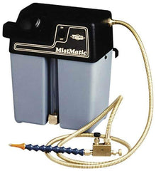 Trico - 2 Outlet, 1 Gallon Tank Capacity, High Density Polyethylene Tank Mist Coolant System - 8-1/2" Tank/Unit Length x 6" Tank/Unit Width x 10-1/2" Tank/Unit Height, 50 to 100 psi, 5' Coolant Line Length, 3" Hose Length - Eagle Tool & Supply