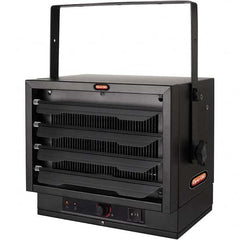 Electric Suspended Heaters; Type: Wall/Ceiling; Heater Type: Electric Garage Heater; Maximum BTU Rating: 17065; Heating Capacity: 17065 Btu/h; Phase: Single; Voltage: 240; Wattage: 5000; Wattage: 5000 W; CFM: 260; Height (Inch): 12.6094 in; Overall Length