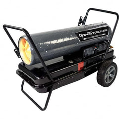 140,000 to 180,000 BTU Diesel/Kerosene/JP-8/Jet A Forced Air Heater with Thermostat 4,200 Sq Ft Max Heating Area, 13 Gal Fuel Capacity, 600 CFM, 23.11″ Wide x 47.44″ Long x 33.46″ High