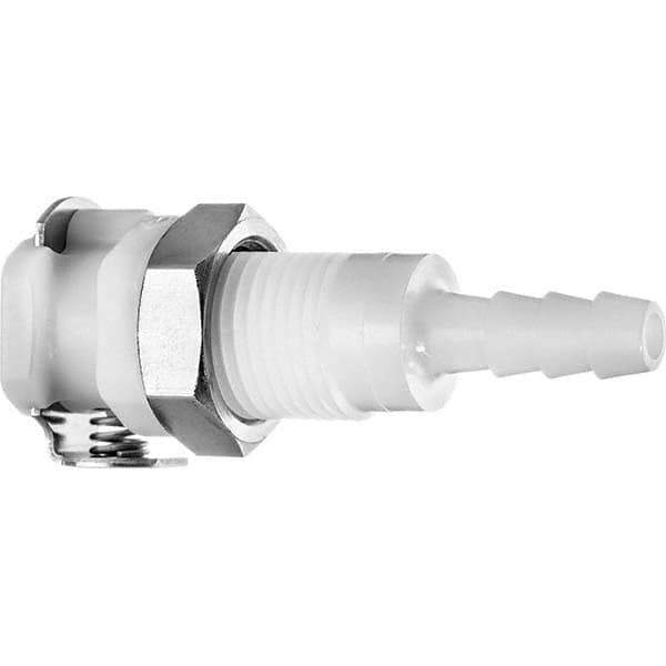 Value Collection - Plastic Quick-Disconnect Tube Couplings   Type: Panel Mount Hose Barb-Female Socket    Nominal Flow Size: 1/8 (Inch) - Eagle Tool & Supply