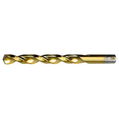 6.00mm RHS / RHC HSS 135 Degree Split Point Heavy Duty Parabolic Jobber Length Drill - TiN - Exact Industrial Supply
