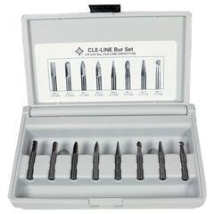 8 Piece Solid Carbide Bur Set - Includes: SA–1, SC–1, SF–1, SG–1, SM–2, SE–1, SL–1, SD–1 - Exact Industrial Supply