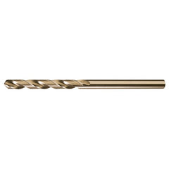 #40 RHS / RHC HSS-CO 8% (M42) 135 Degree Split Point NAS907 Type J Cobalt Heavy Duty 6″ Extended Length Drill - Straw / Gold Oxide - Exact Industrial Supply
