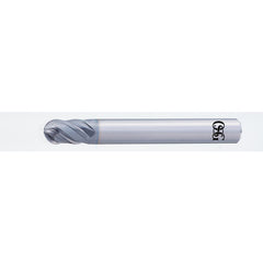 0.8 mm Dia. × 4 mm Shank × 0.6 mm DOC × 40 mm OAL, Carbide DURO, 2 Flute, Shrink Fit, Ballnose End Mill - Exact Industrial Supply