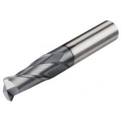 2mm Dia. x 50mm Overall Length 4-Flute 0.5mm C/R Solid Carbide SE End Mill-Round Shank-Center Cut-AlTiN - Eagle Tool & Supply