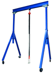 Gantry Crane - Solid steel construction - Large 8" Dia. locking phenolic casters - Adj. Height in 6" increments - 4000 lbs Load Capacity - Eagle Tool & Supply