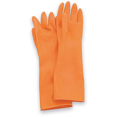 7-Premium Cleanroom Chemical Handlers Natural Rubber Latex Gloves 20 Mil 15″ Length Embossed Palm Orange Cleanroom Packaged 1 Pair Per Poly Bag 10 Pair Per Master Poly Bag 10 Master Poly Bags Per Case - Eagle Tool & Supply