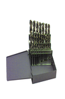 29 Pc. 1/16" - 1/2" by 64ths Cobalt Bronze Oxide Jobber Drill Set - Eagle Tool & Supply