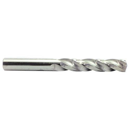 ‎F Dia. x 0.257″ Shank × 2″ Flute Length × 3-1/4″ OAL, 5xD, 150°, Bright, 3 Flute, External, Round Solid Carbide Drill - Exact Industrial Supply