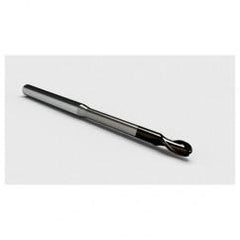 2mm - 3mm Shank - 2.5mm LOC - 38mm OAL 2 FL Ball Nose Carbide End Mill with 12mm Reach-Nano Coated - Eagle Tool & Supply