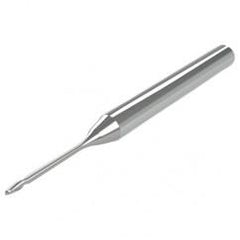 .5mm - 3mm Shank - .7mm LOC - 38mm OAL 2 FL Ball Nose Carbide End Mill with 3mm Reach - Uncoated - Eagle Tool & Supply
