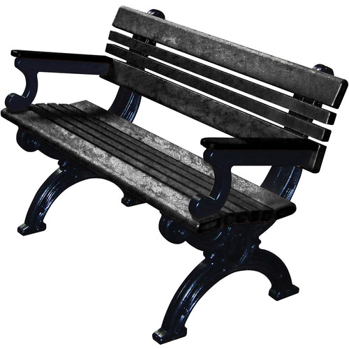 Bench Cambridge With Arms 48 Bk Frame Bk Seat - Exact Industrial Supply