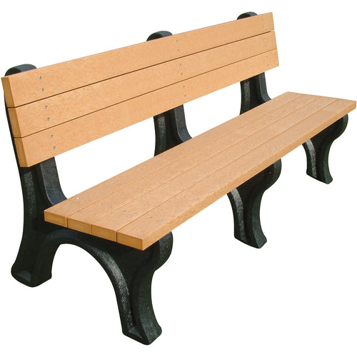 Bench Deluxe Backed 2672 Bk Leg Cedar Seat - Exact Industrial Supply