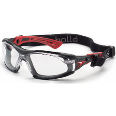 RUSH+ w/Strap & Foam - Clear Lens - Black & Red - Eagle Tool & Supply