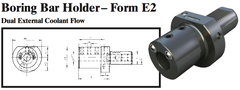 VDI Boring Bar Holder - Form E2 (Dual External Coolant Flow) - Part #: CNC86 52.1608 - Eagle Tool & Supply