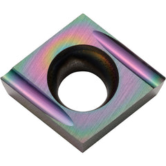 CCET 32502 U PDL010, 0.004″ Corner Radius, 5/32″ Thick, 3/8″ Inscribed Circle, C, 80 Degree Diamond, Turning Indexable Insert