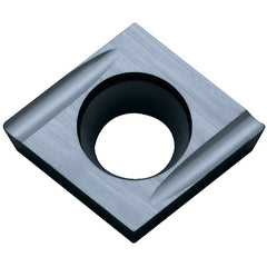 CCGT 32505 E-U TN60, 0.0079″ Corner Radius, 5/32″ Thick, 3/8″ Inscribed Circle, TiCN/NbC, Diamond, Turning Indexable Insert - Exact Industrial Supply