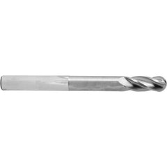 ‎5/16″ Dia. × 5/16″ Shank × 4-5/16″ DOC × 6 OAL, Carbide AlTiN, 4 Flute, Ballnose End Mill - Exact Industrial Supply