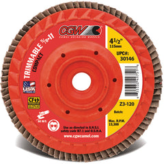 6″ × 5/8″-11 - 40 Grit - C3 Ceramic Compact Trimmable Flap Disc with Hub - Eagle Tool & Supply