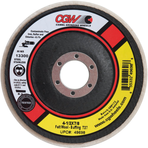 5″ × 7/8″ Type 27 Felt / Cotton Buffing Flap Disc - Eagle Tool & Supply