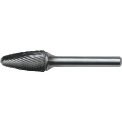 SF-5L6 Standard Cut Solid Carbide Bur-Round Nose Tree Shape - Exact Industrial Supply