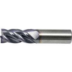 ‎1/8″ × 1/8″ × 1/2″ × 1-1/2″ RHS / RHC Solid Carbide 4-Flute Corner Radius End Mill - TiAlN - Exact Industrial Supply