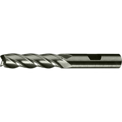 ‎1/2″ × 1/2″ × 1-1/4″ × 3-1/4″ RHS / RHC HSS-CO 8% (M42) Cobalt, Single End, 4-Flute, Center Cutting End Mill - TiCN - Exact Industrial Supply