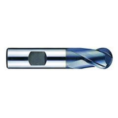 7/16" Dia. - 3" OAL - Alcrona M42-Ball Nose HP End Mill-2 FL - Eagle Tool & Supply