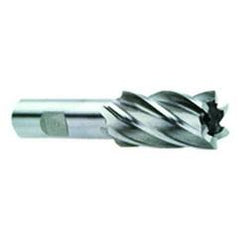 2 Dia. x 4-1/2 Overall Length 6-Flute Square End High Speed Steel SE End Mill-Round Shank-Center Cut-Uncoated - Eagle Tool & Supply